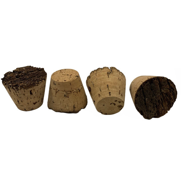 Natural cork topped stoppers